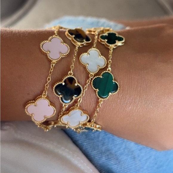 Pink Clover Bracelet Four Leaf Luxury Jewelry Baby Pink Clover - Picture 6 of 11